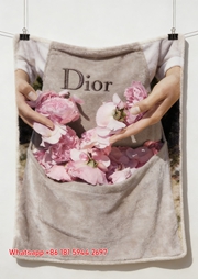 Dior Pink Rose Apron Flannel Sofa Throw Blanket D336